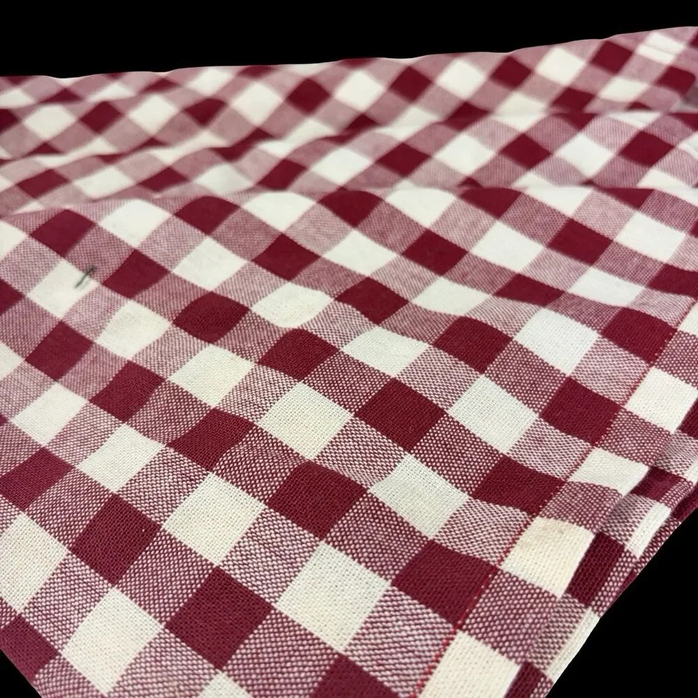 11 Napkins 8 Rings Buffalo Plaid Red Beige 21x11.5 inches Unbranded